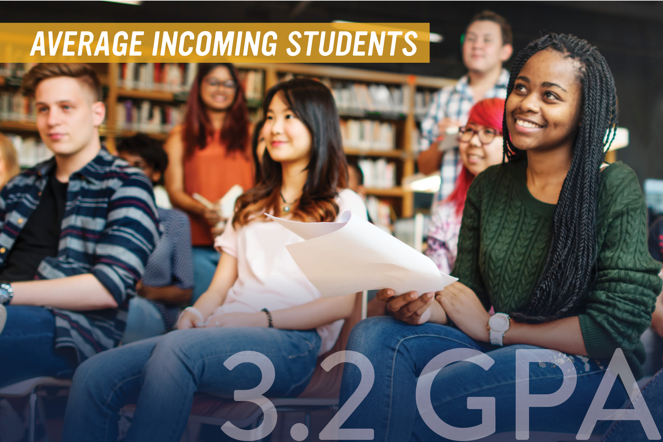 Average high-school freshman incoming GPA is 3.2