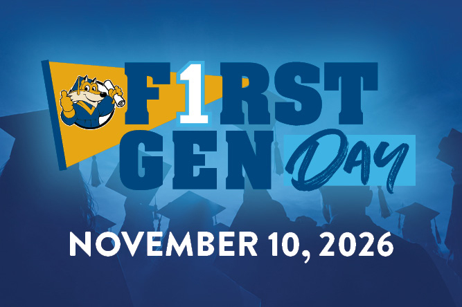 Image of graduates with the title First Gen Celebration November 10
