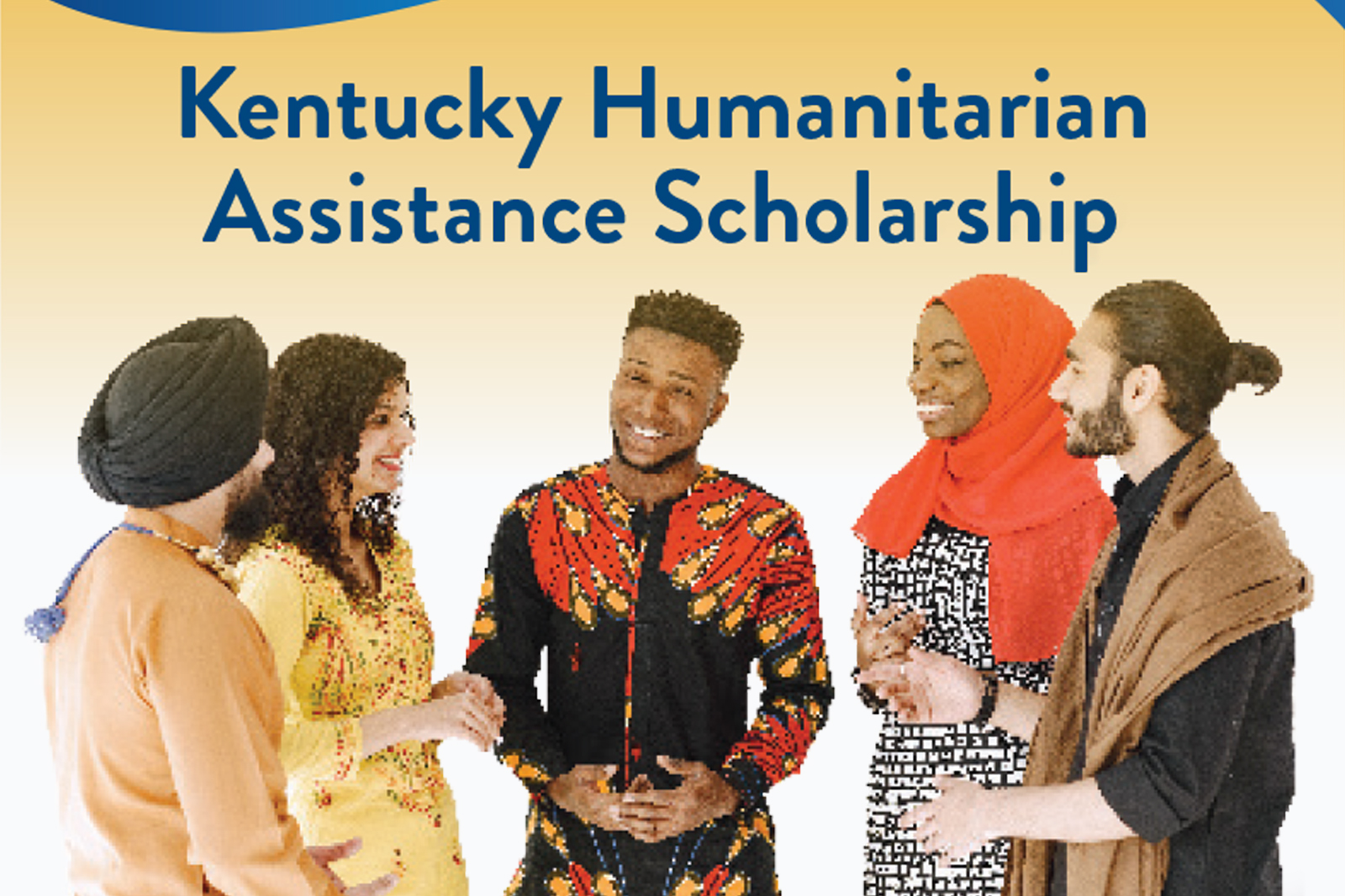 Foreign national astudents talking with words, Kentucky Humanitarian Assistance Scholarship