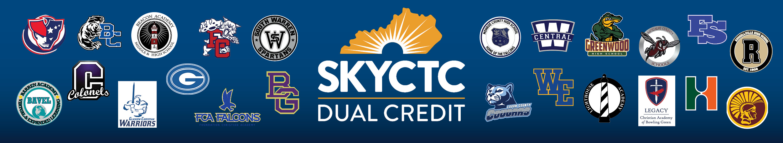 2025 Dual Credit Partner Schools logos.