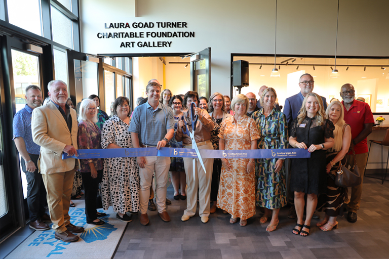 Ribbon cutting of art gallary