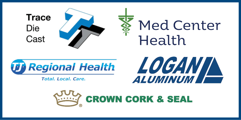 Trace Die Cast, TJ Regional Health, Brown Cork and Seal, Med Center Health, Logan Aluminum