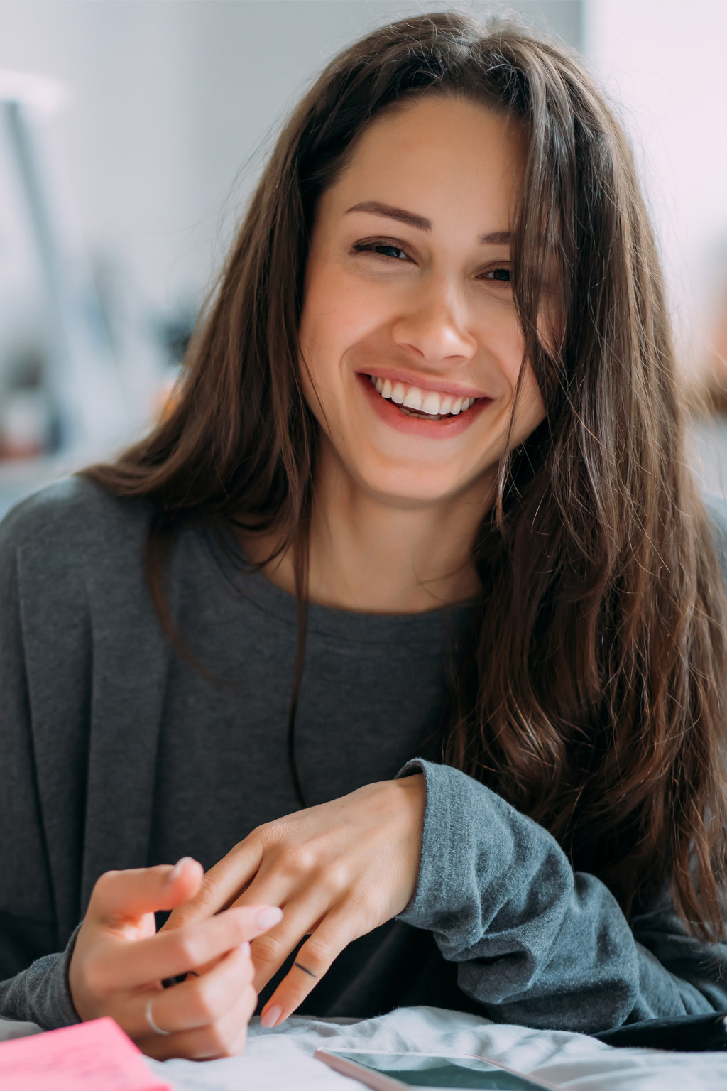 Student sitting at a table.