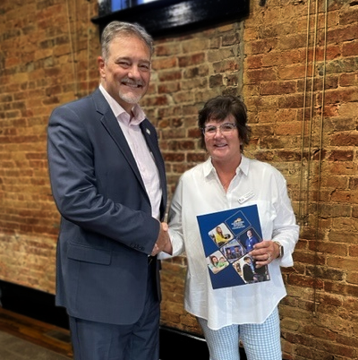 Pictured:  SKYCTC President Dr. Phil Neal and Laura Goad Turner Charitable Foundation Executive Director, Katherine Sikora