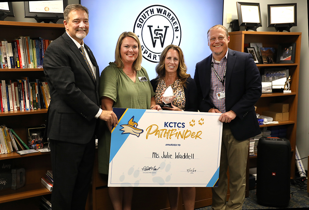 Pictured from left are: Dr Phillip Neal, SKYCTC President and CEO, Denna White, SKYCTC Director of Admissions, Julie Waddell, SWHS College/Career Coach, and SWHS Principal Matt Deaton.