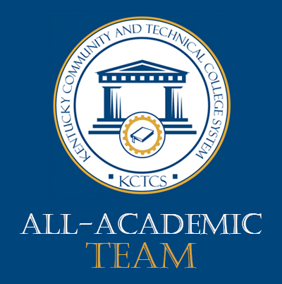 KCTCS seal on blue background with words All Academic Team