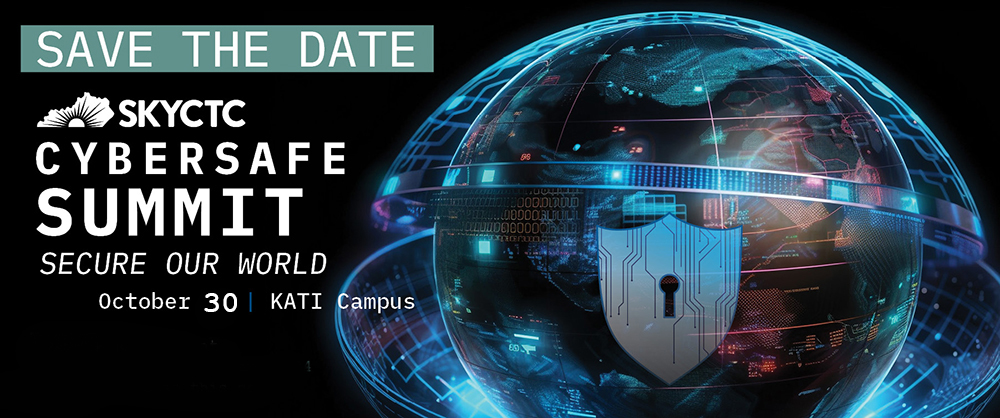 drawing of a globe with words CyberSafe Summit October 30