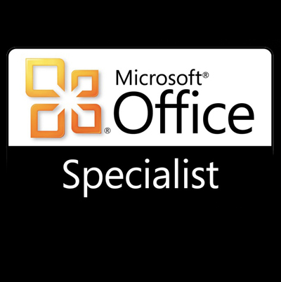 Microsoft Office Specialist logo on black background