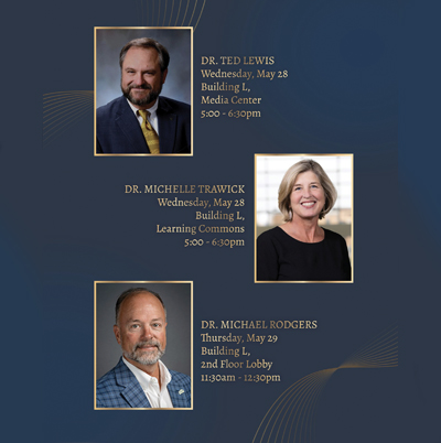 Pictures of the three finalists for president of SKYCTC