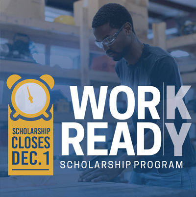 An image of a clock with the words Work Ready Kentucky Scholarship closing December 1,2025