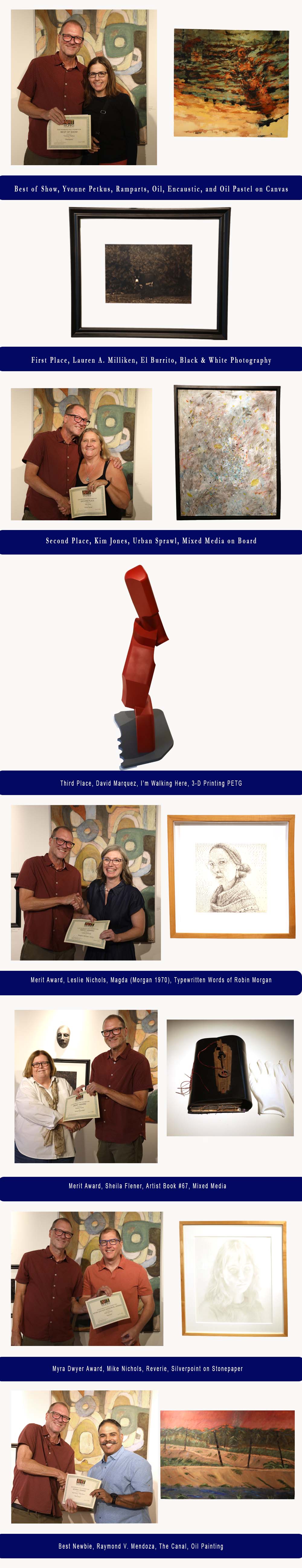 images of winners and their artwork