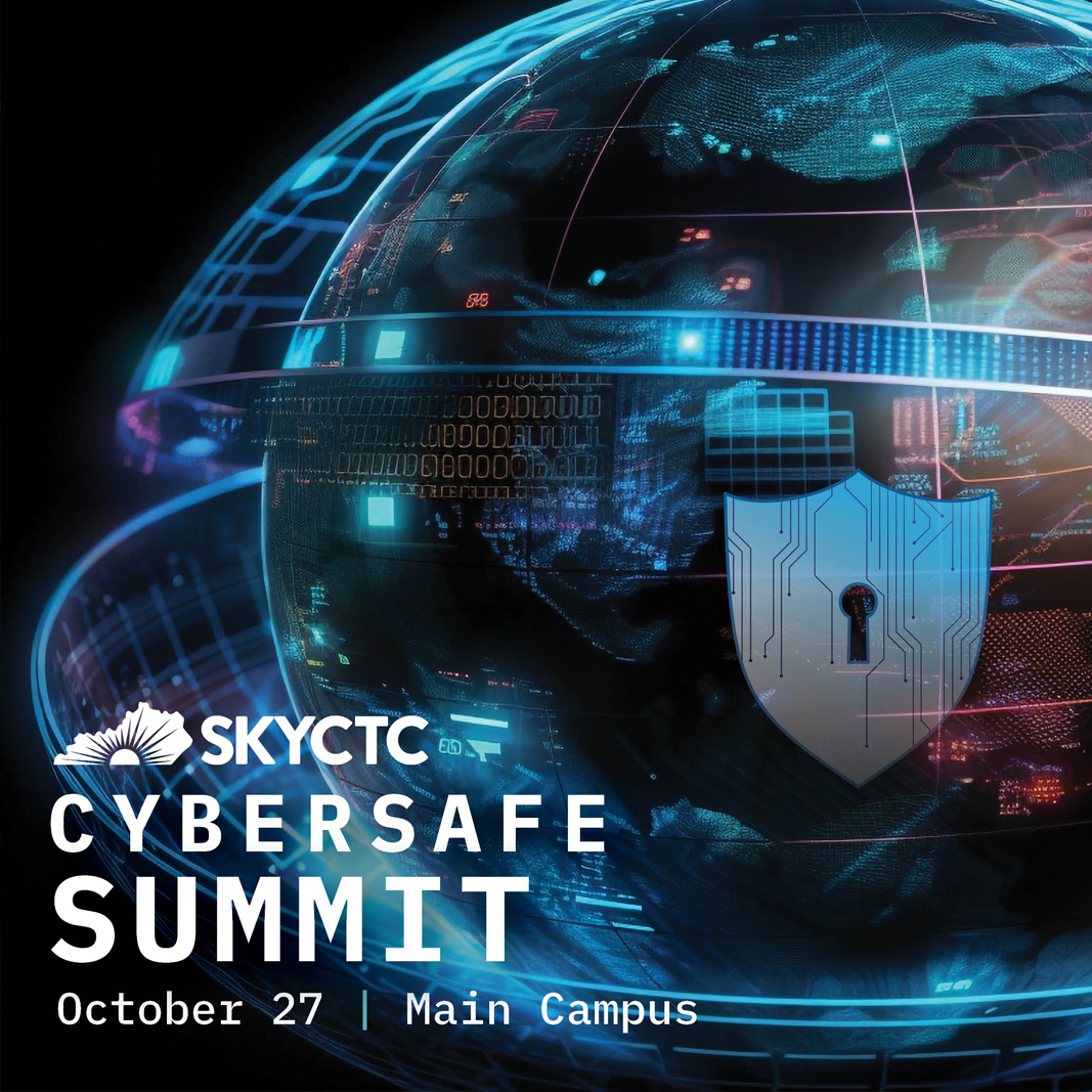 Image of digital globe with the words CyberSafe Summit October 27