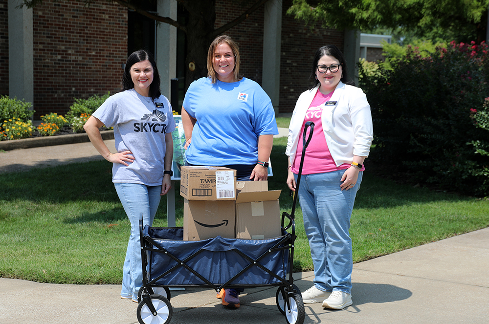 Pictured left to right are Megan Saling, Arts and Humanities Division Administrative Assistant, Mandy Knight,  Hill’s Pet Nutrition Engagement Coordinator, and Dr. Stephanie Tolliver Hyman, Dean of Arts and Humanities