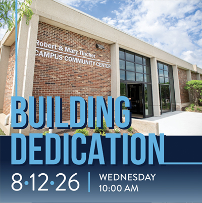 Image of the outside front of the Tincher Campus Community Center