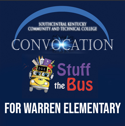 Stuff the bus logo with words convocation for Warren Elementary