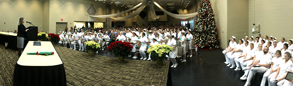 Photo of nurses at teh capping pinning ceremony